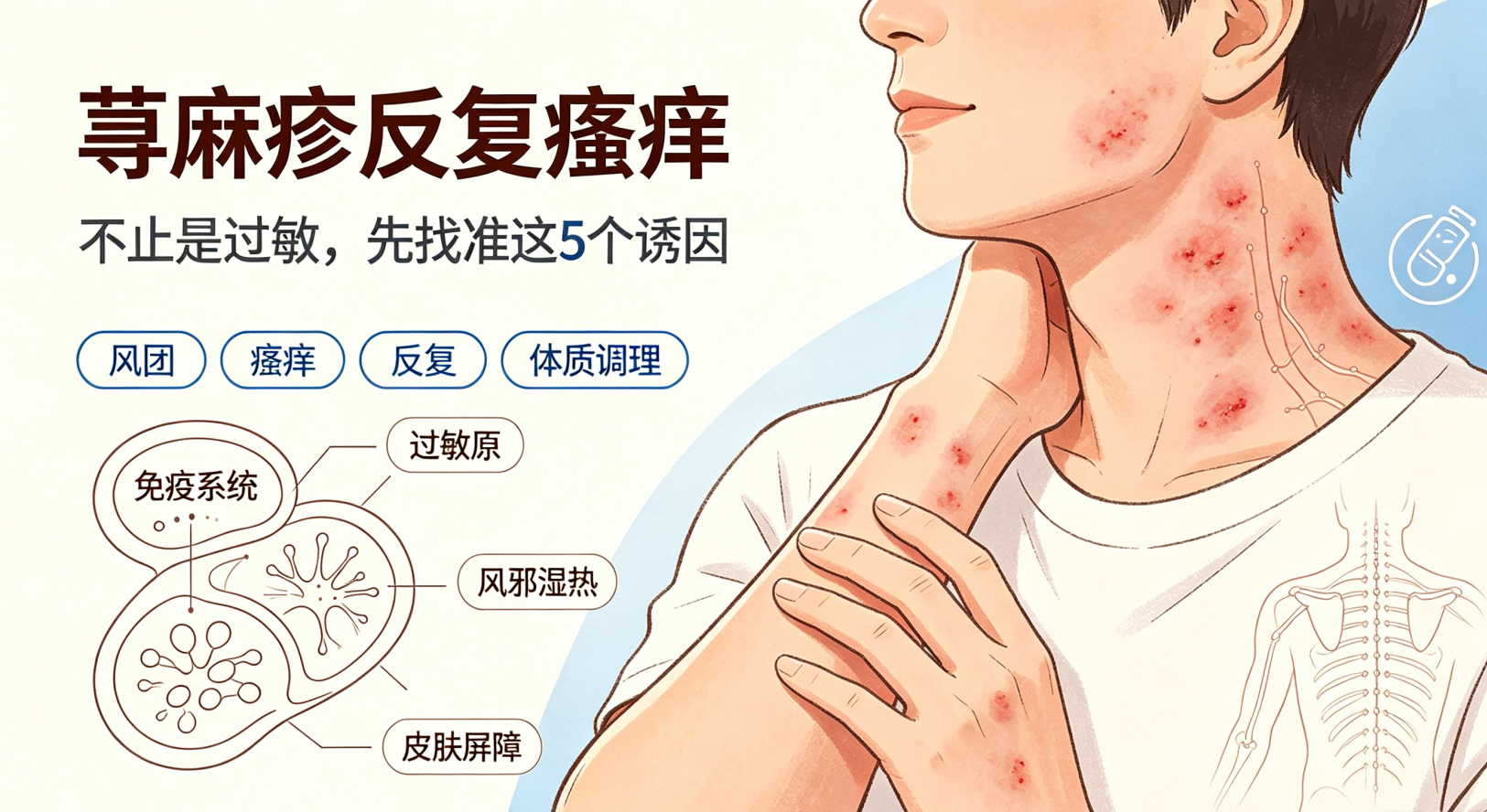 身上莫名起包、越抓越痒?荨麻疹不止是过敏,这5个诱因很多人都搞错了